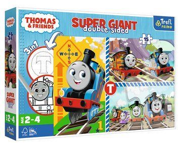 Пазли + розмальовка SUPER GIANT. Подорож. Томас та його друзі (15 ел.) 42008 (Trefl) 42008 фото