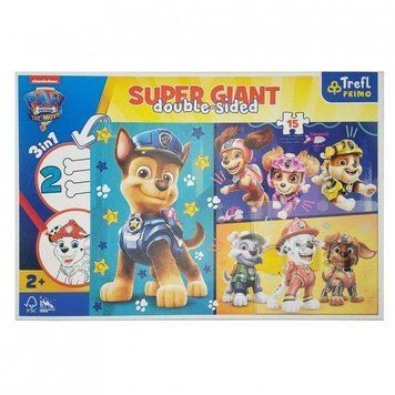 Пазли + розмальовка SUPER GIANT "Щасливі друзі" Щенячий патруль (15 ел.) (42002) (Trefl) 42002 фото
