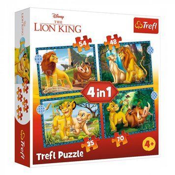 Пазл 4 в 1 (35,48,54,70ел.) Пригоди Короля Лева / Disney The Lion King (34605) (Trefl) 34605 фото