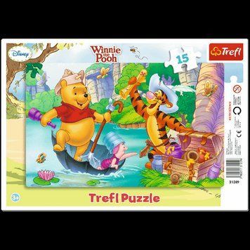 Пазли Рамкові - Вінні Пух. Полювання за скарбами. Disney Winnie the Pooh (15 ел.) 31209 (Trefl) 31209 фото
