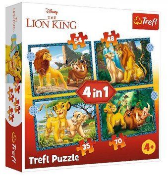 Пазли 4 в 1 Пригоди Короля Лева / Disney The Lion King 34605 (Trefl) 34605 фото