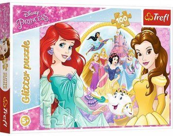 Пазл Glitter - Прогулянка Принцес. Disney Princess (100 ел.) 14819 (Trefl) 13819 фото