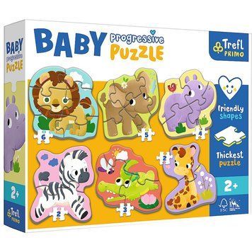 Пазли Trefl PRIMO Baby Progressive 6 в 1. Сафарі. 44002 (Trefl) 44002 фото