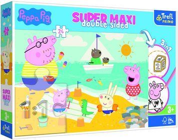Пазли Super Maxi 3 в 1. Щасливий день Свинки Пеппи. Peppa Pig (24 ел.) 41010 (Trefl) 41010 фото