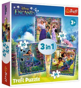 Пазли 3 в 1 Герої чарівного Енканто. Disney Encanto (20,36,50 ел.) 34866 (Trefl) 34866 фото