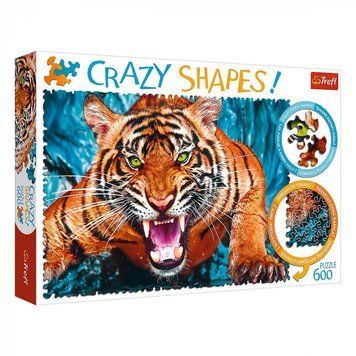 Пазли Crazy Shapes - Один на один з тигром (600 елм.) 11110 (Trefl) 11110 фото