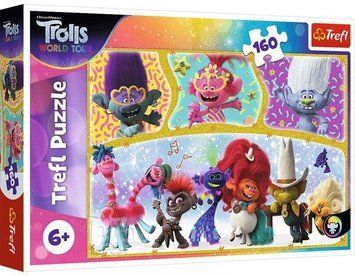 Пазли Веселий світ Тролів / Universal Trolls World Tour (160 ел.) 15396 (Trefl) 15396 фото