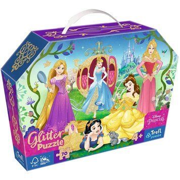 Пазли Глітерні Чарівні принцеси. Disney Princes (70 елм.) 53017 (Trefl) 53017 фото