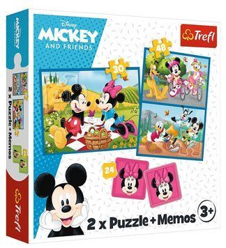 Пазли 2 в 1 + Мемо. Міккі Маус. Зустрічайте героїв Діснея. Meet the Disney characters 93344 (Trefl) 93344 фото