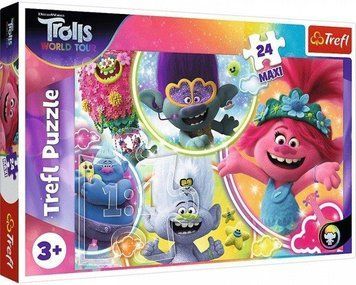Пазли Maxi Музичний світ Тролів. Universal Trolls World Tour (24 ел.) 14318 (Trefl) 14318 фото