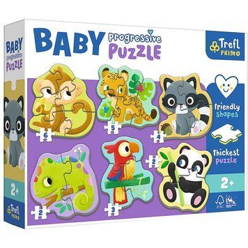 Пазли Trefl PRIMO Baby Progressive 6 в 1. Екзотичні тваринки. 44005 (Trefl) 44005 фото
